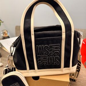Steve Madden Black and Cream Mini Bag